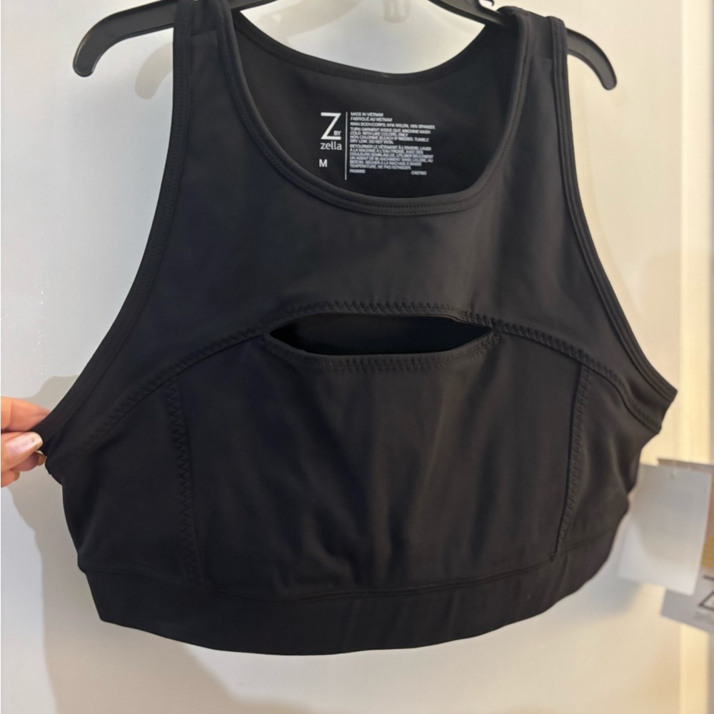 Zella Black Cutout Sports Bra/ Swim Top - Women Sz Med NWT